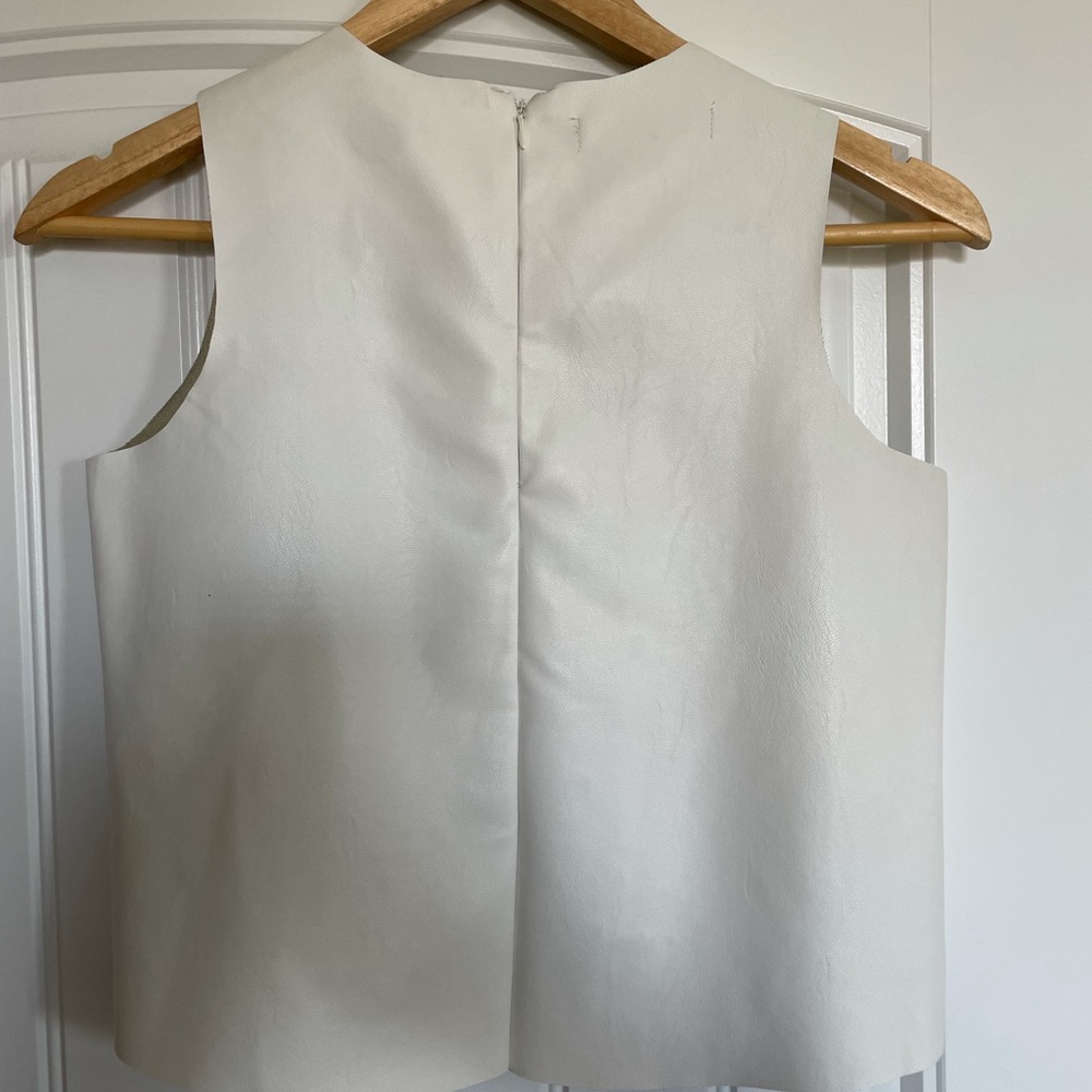 Faux leather fashion crop top